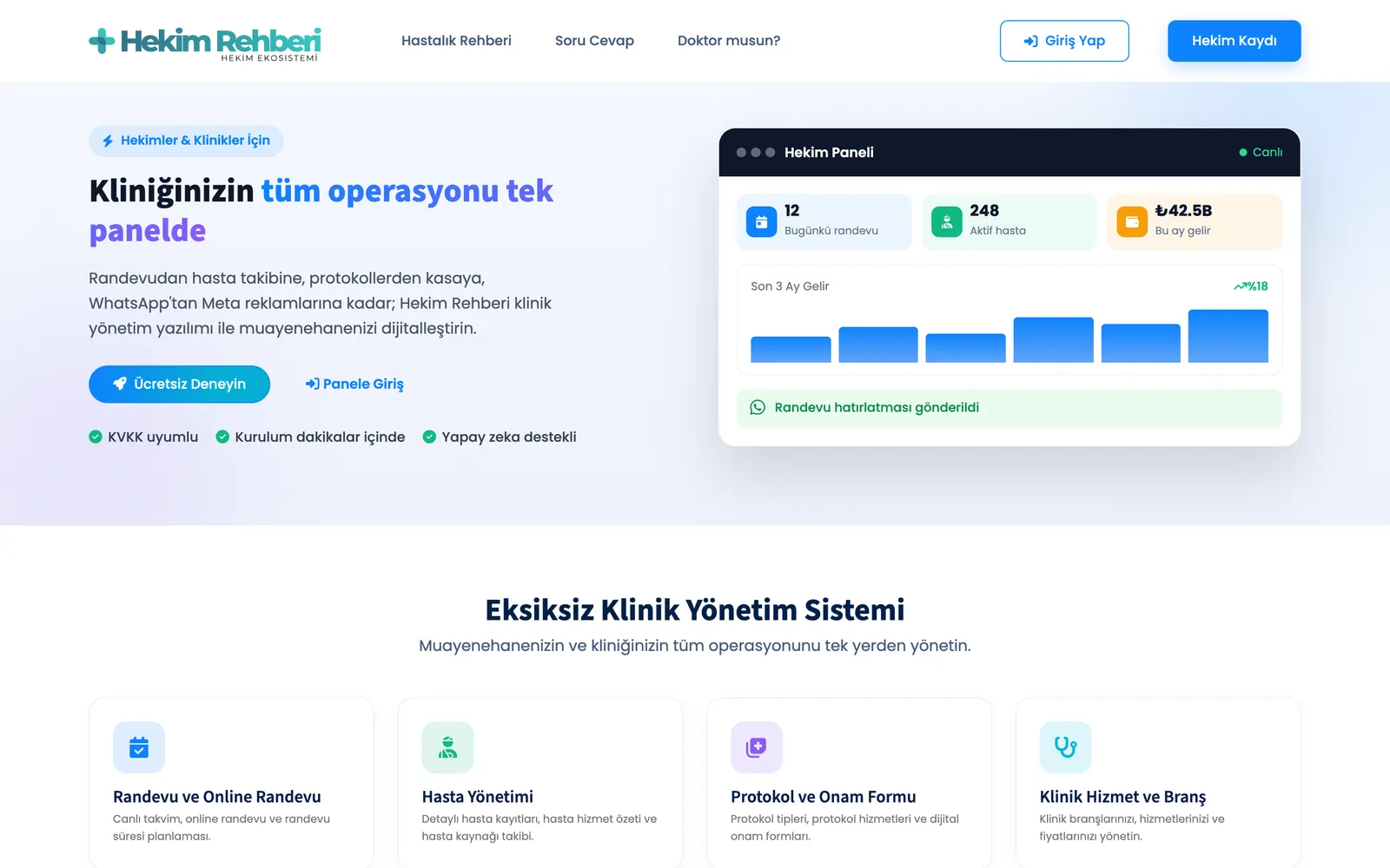 Hekim Rehberi — screens and visuals