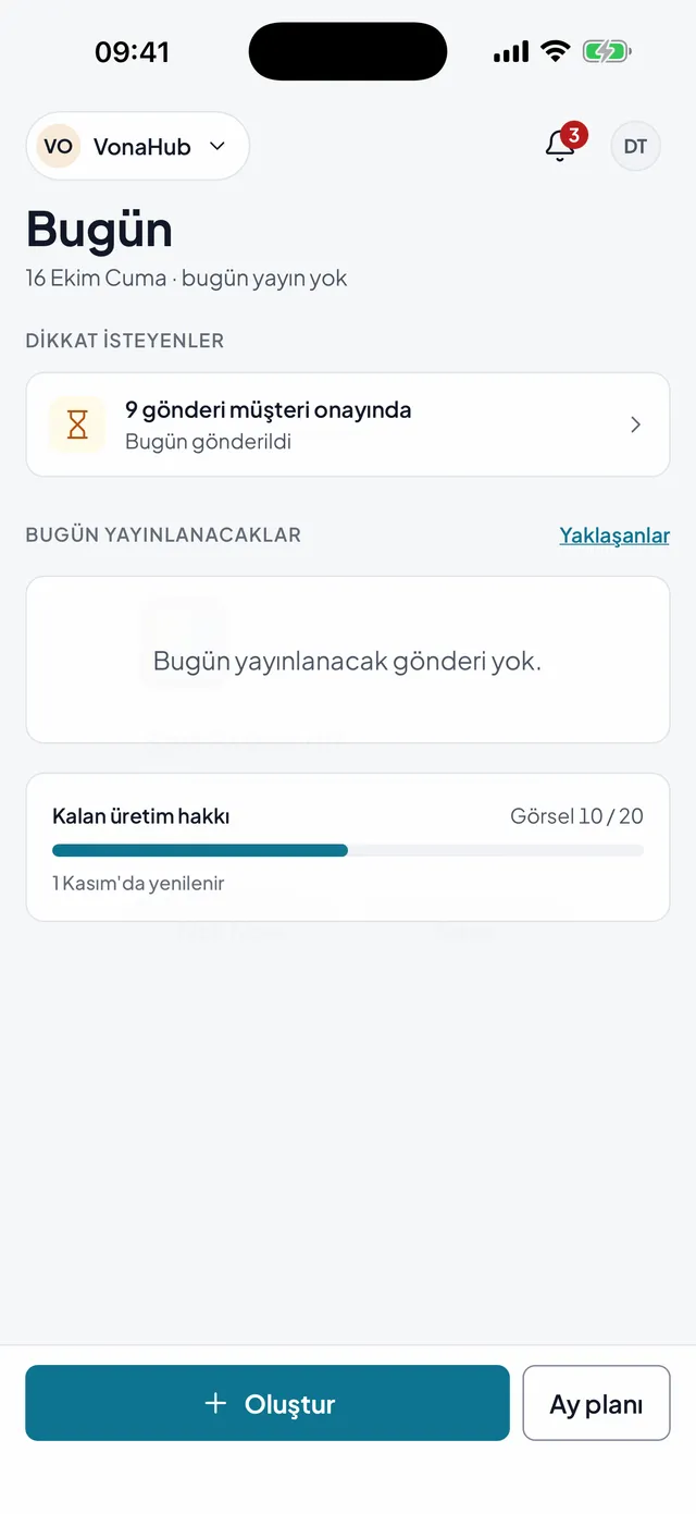 VonaHub — ekranlar ve görseller
